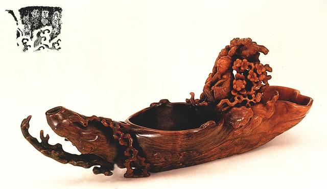 故宮珍藏 犀角槎杯與漁樂圖筆筒——工藝美術的璀璨明珠